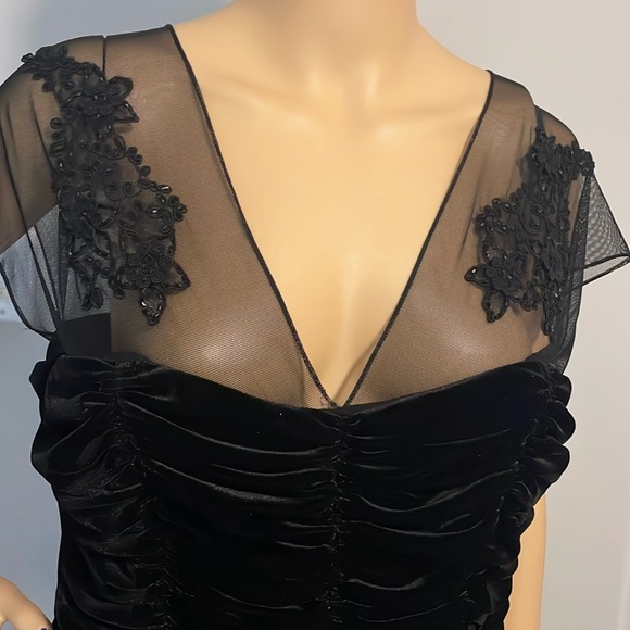 Vintage 1990 Jeffery & Dara Evening Velvet Embellished Cocktail Blouse - Picture 2 of 9